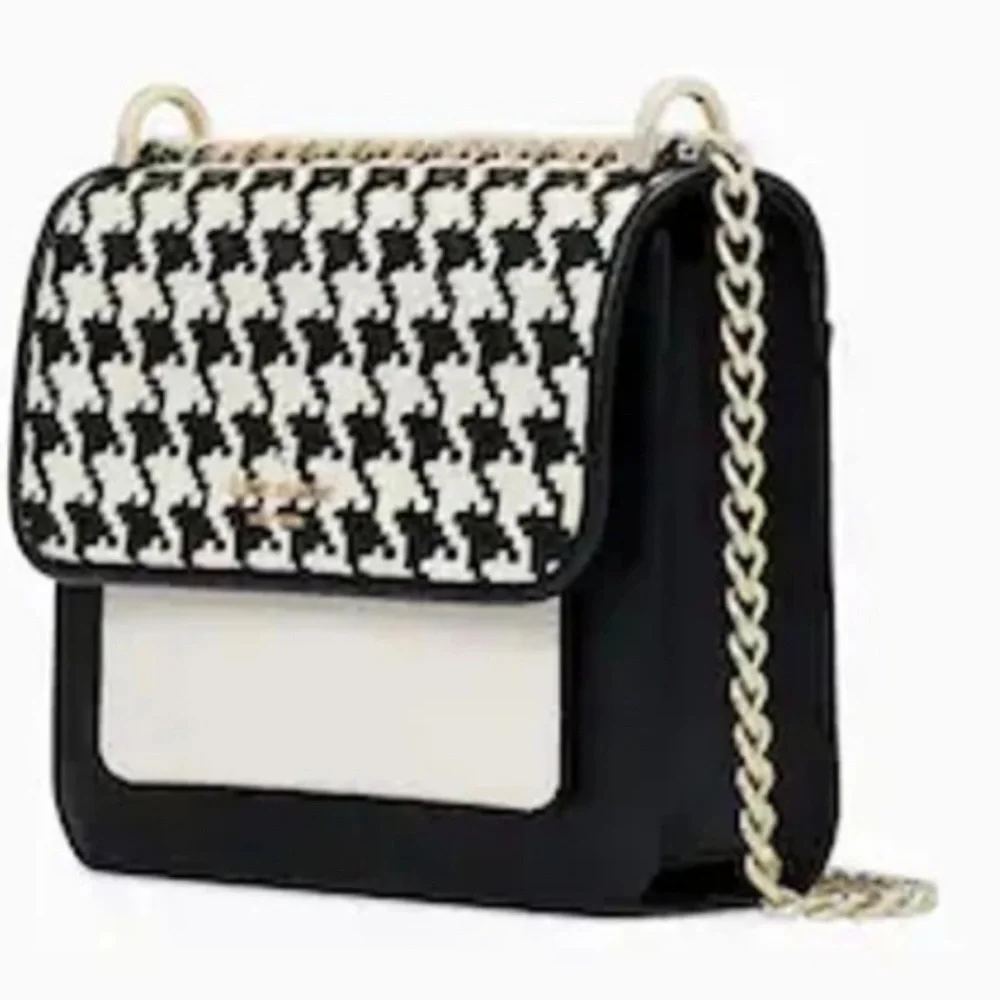 Kate Spade Remi Woven Houndstooth Flap Chain Shoulder Bag Crossbody